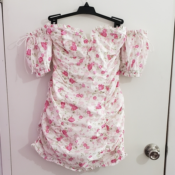 for love and lemons jackson shirred mini dress